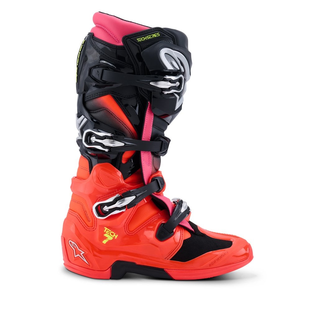 ALPINESTARS TECH 7 MX25 BLACK RED FLUO PINK FLUO
