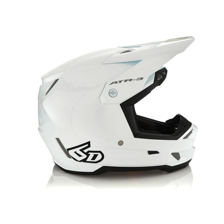 Gloss White ATR-3Y Solid Helmet Front and Side View