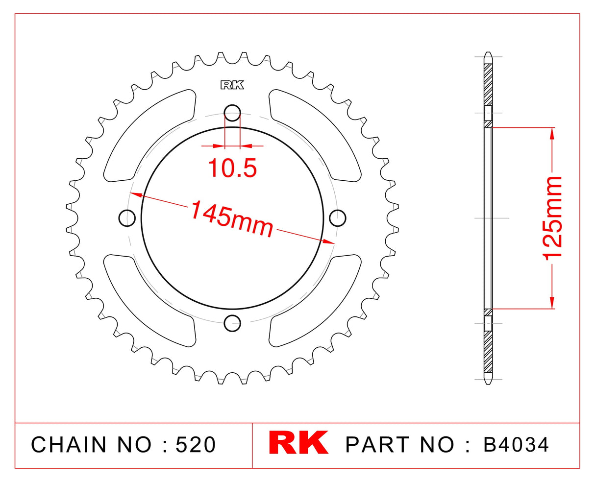 Sprocket Rear RK-B4034-46 JTR857 Afam 12505