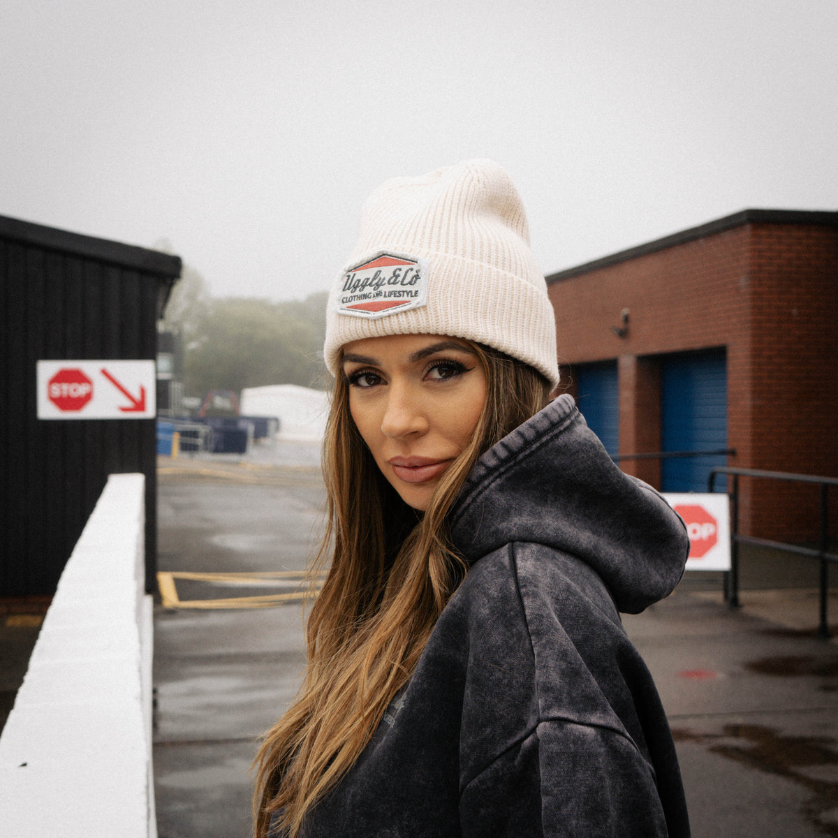 Beige Diamond Beanie