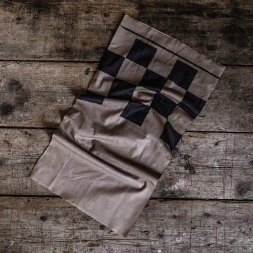 Stone & Black Chequered, Motorcycle Bandana