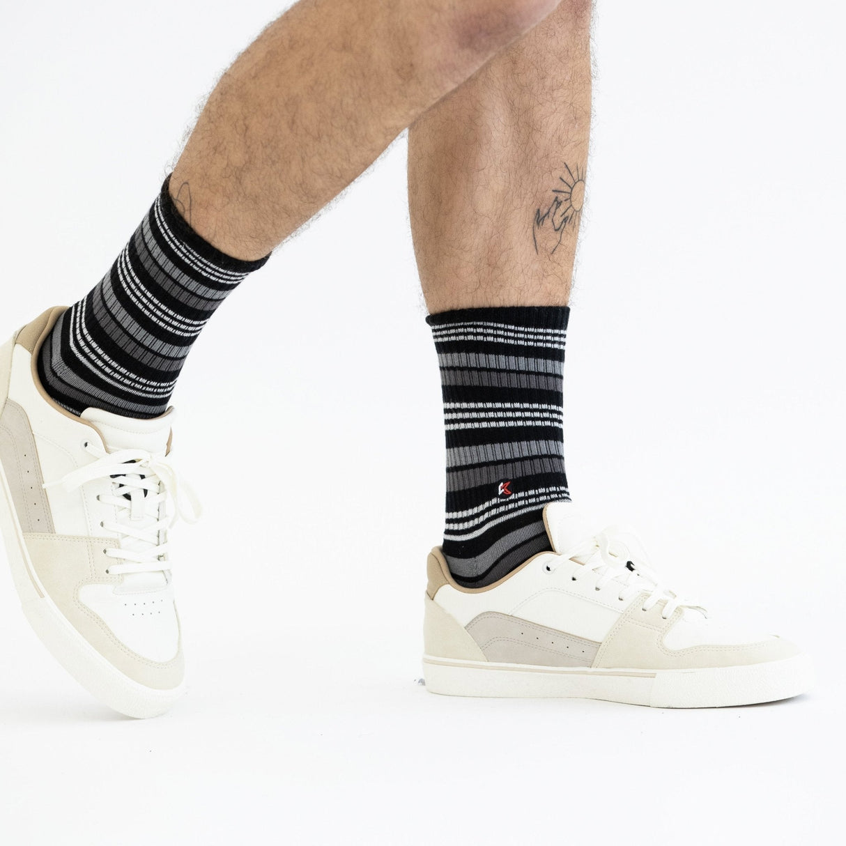 Black Stripe Crew Sock