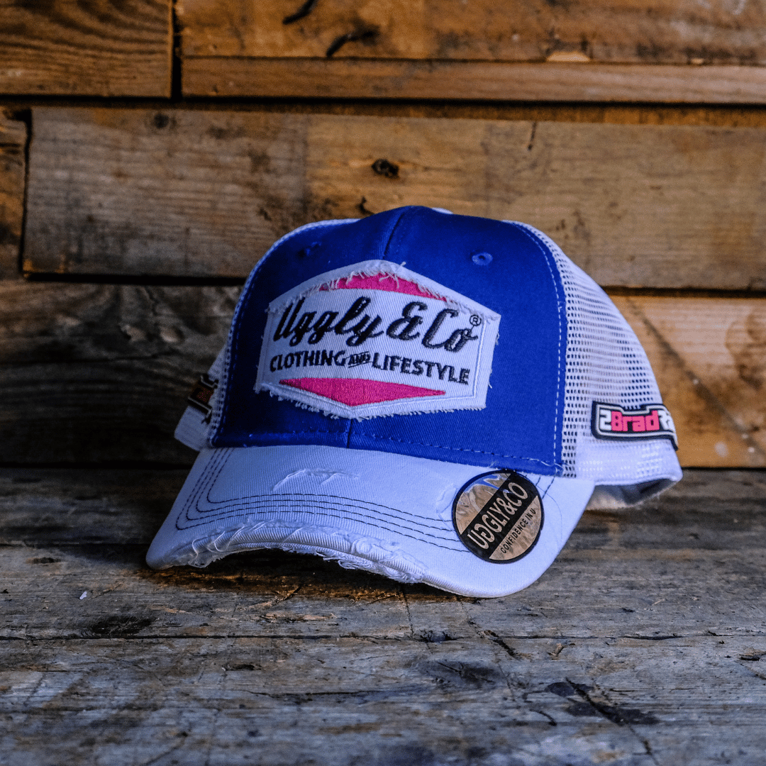 Blue & White Diamond Trucker Hat x Bradley Ray #28
