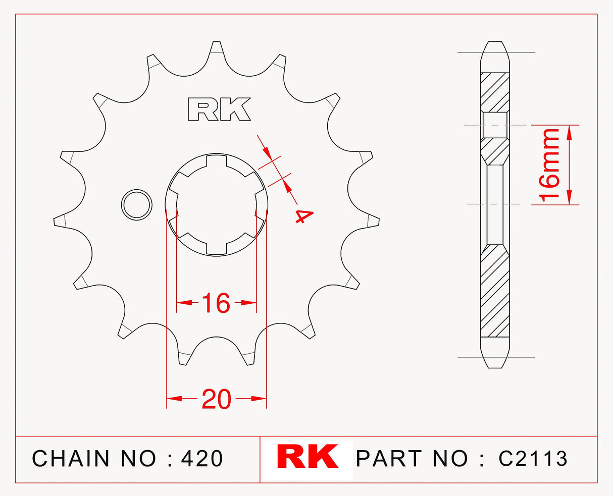 Sprocket Front RK-C2113-13 JTF546 Afam 30100 (420 pitch)