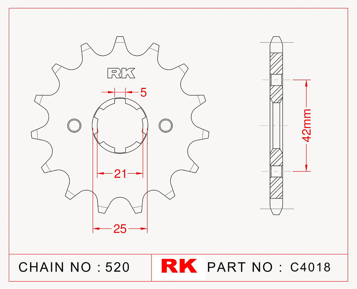 Sprocket Front RK-C4018-13 JTF569 Afam 30300