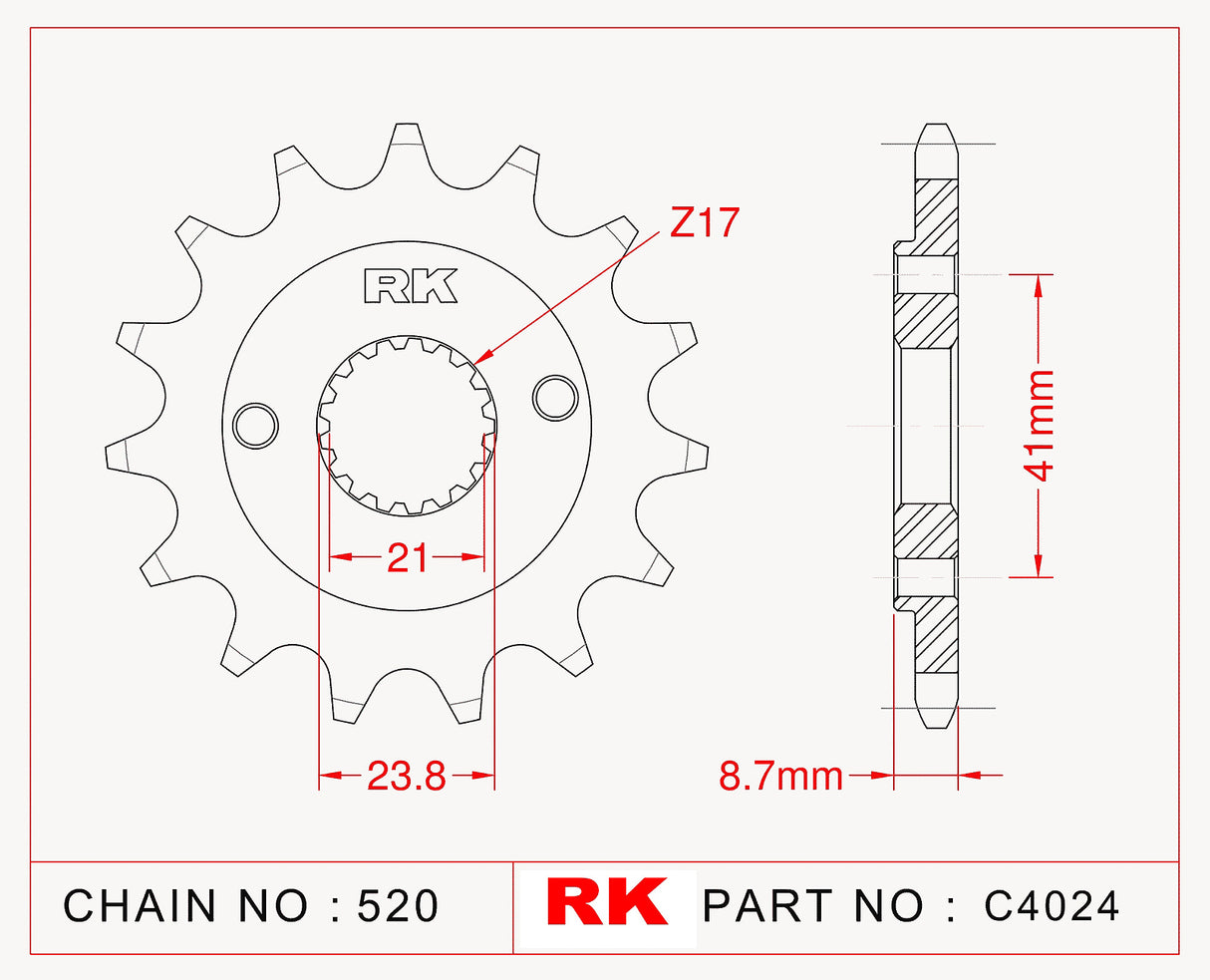 Sprocket Front RK-C4024-15 JTF1322 Afam 20314