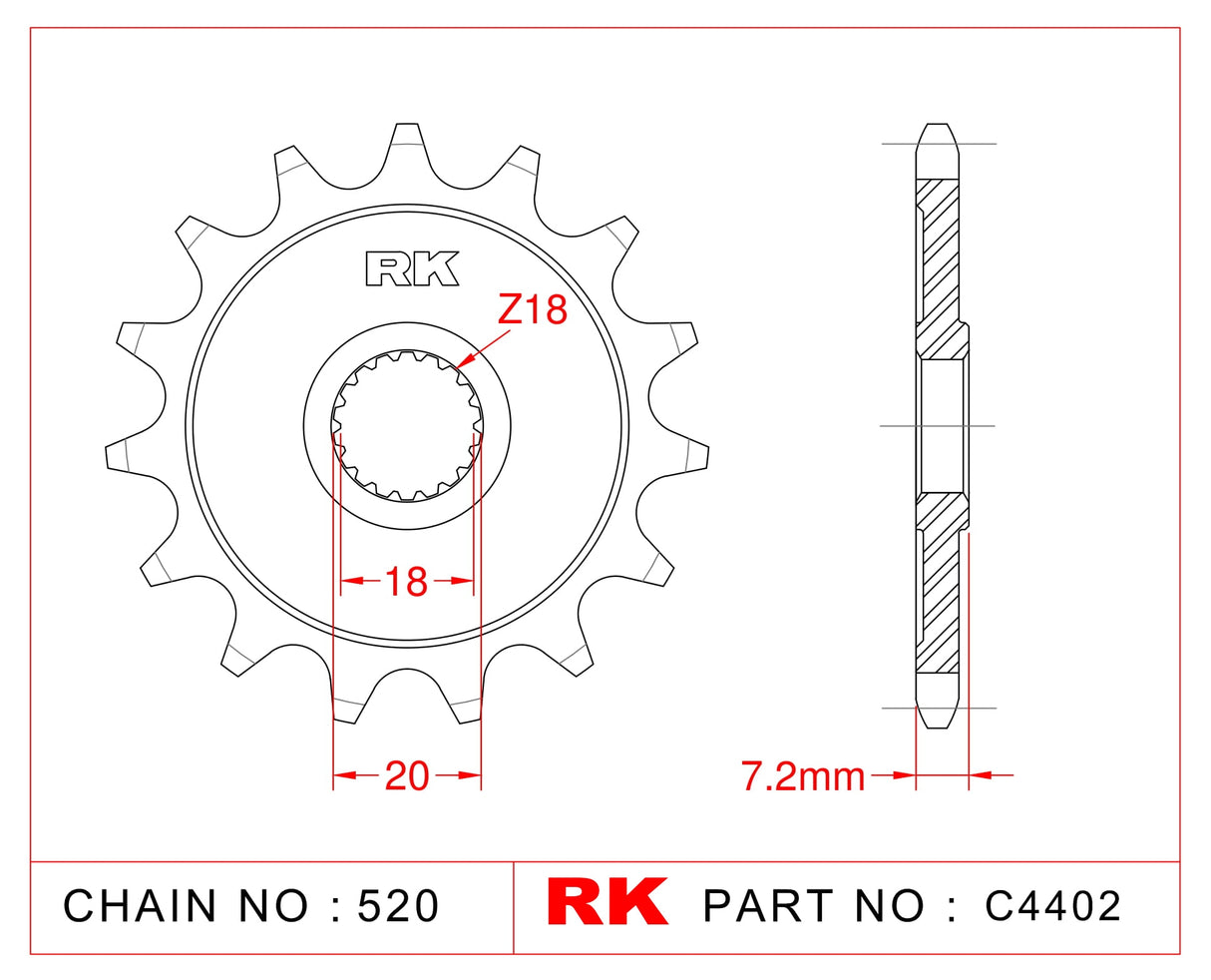Sprocket Front RK C4402-13 JTF 427-13 AFAM 22202 (Suz RM/RMZ)