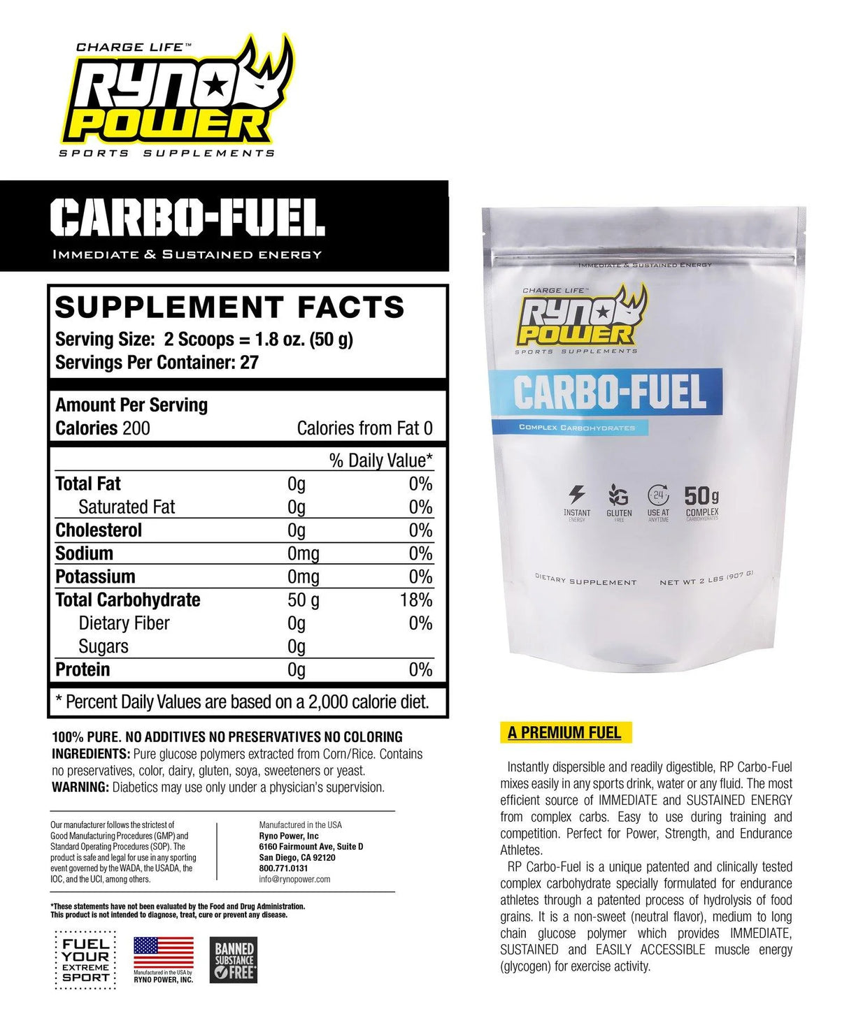 Ryno Power Single Serving - Carbo-Fuel