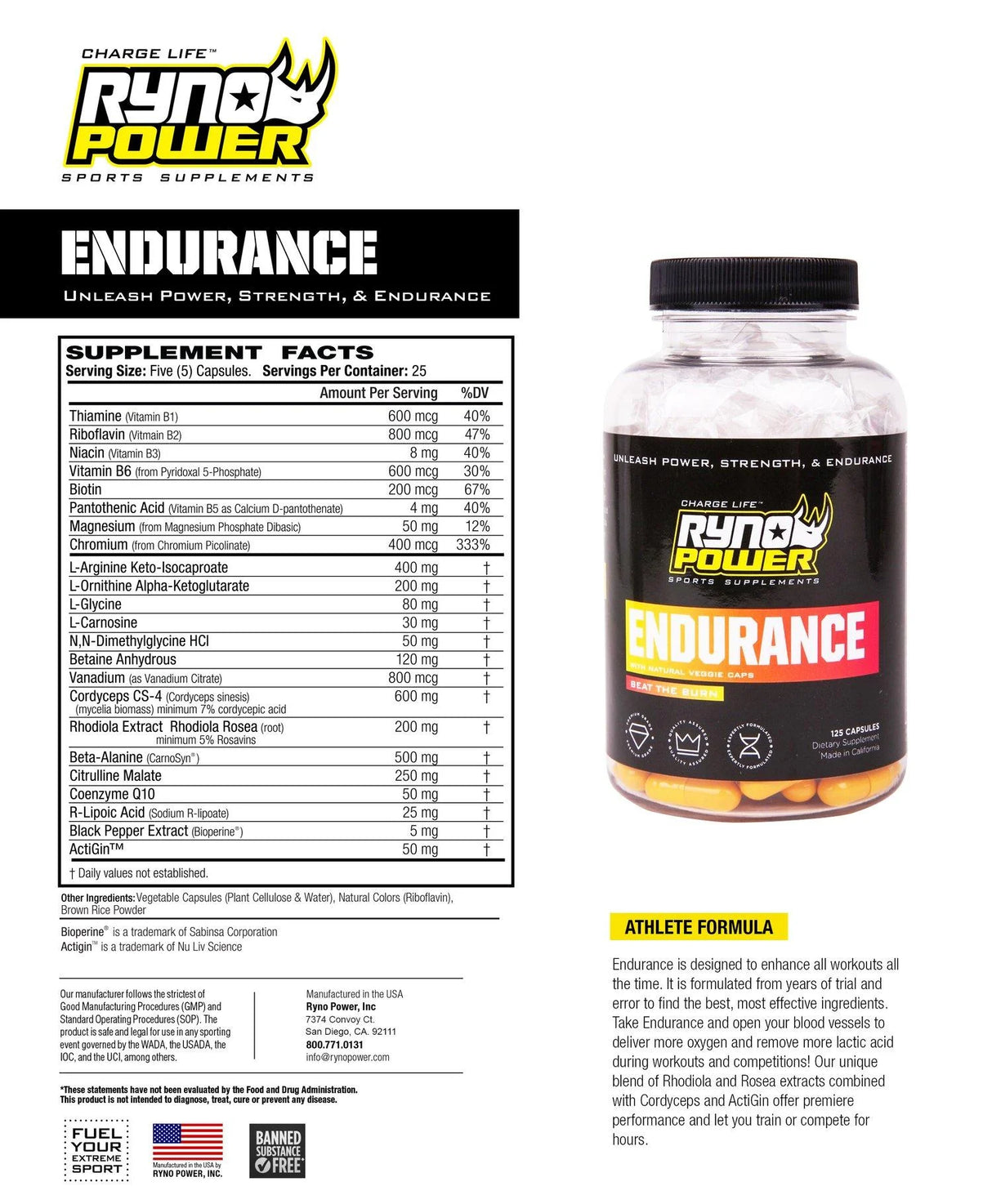 Ryno Power Pre-Race Pack Single Serving