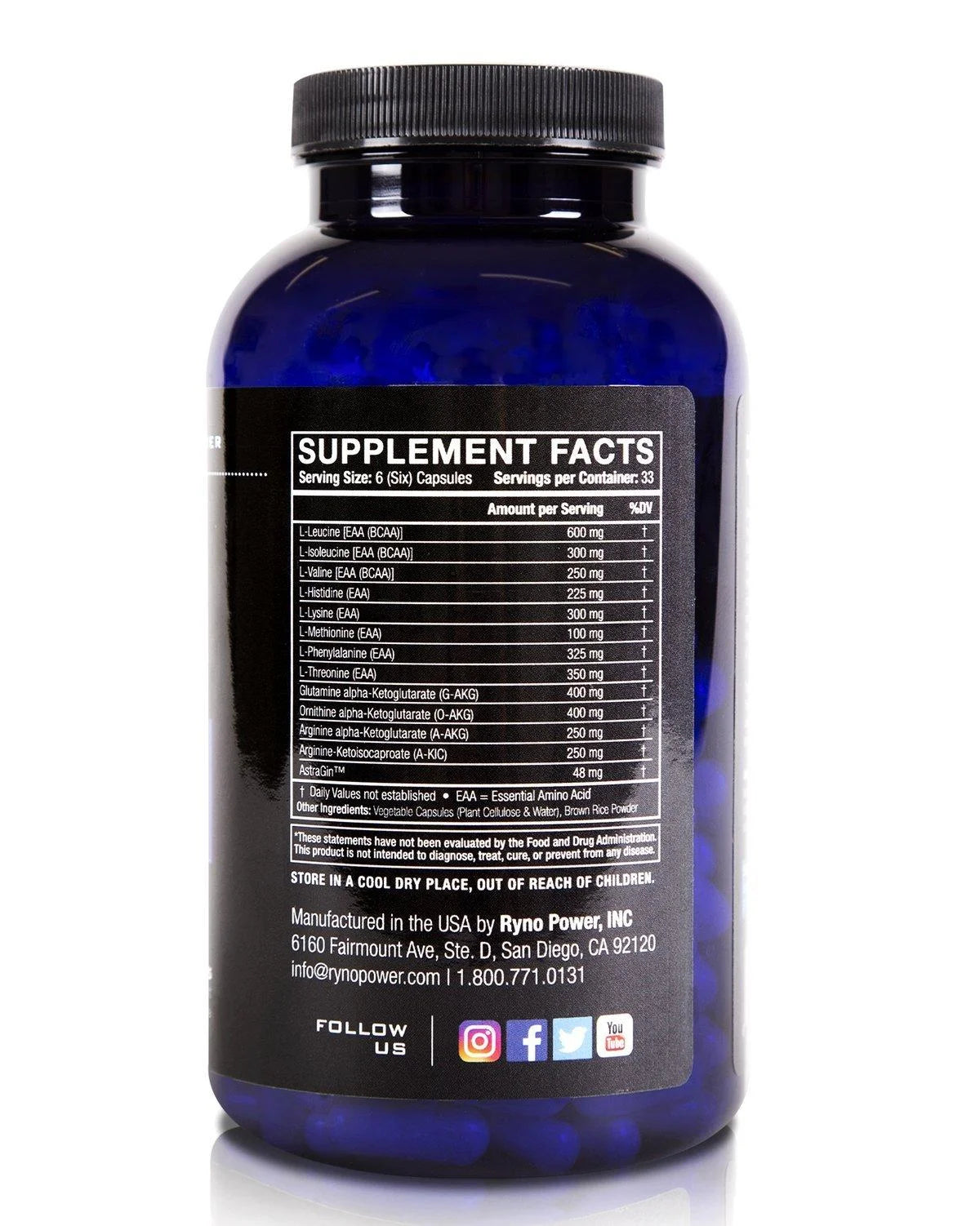 Ryno Power Recovery Capsules 200ct