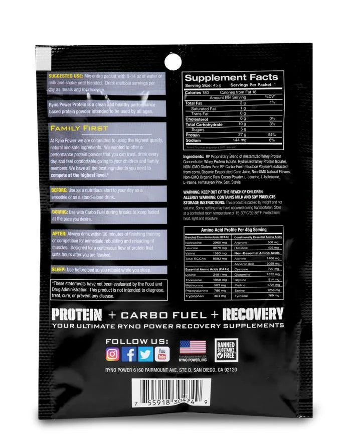 Ryno Power Single Serving - Protein Chocolate