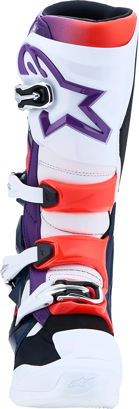 TECH 7 BOOTS PURPLE BLUE FLUO RED