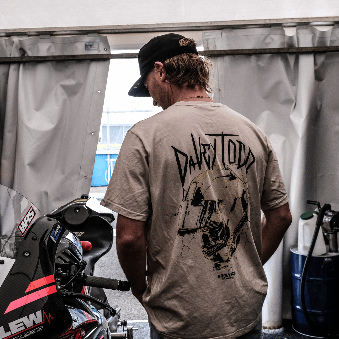 Davey Todd ‘Lightning Bolt’ Beige Tee