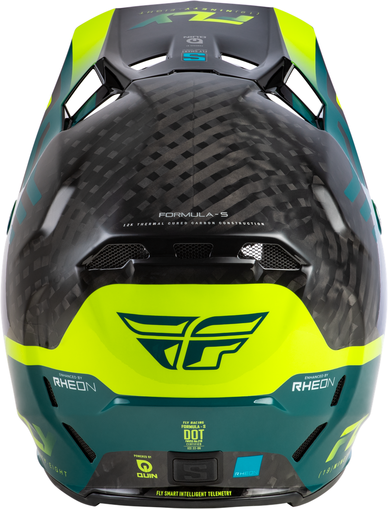 Formula S Byte Carbon Helmet  - Carbon/Teal/Lime