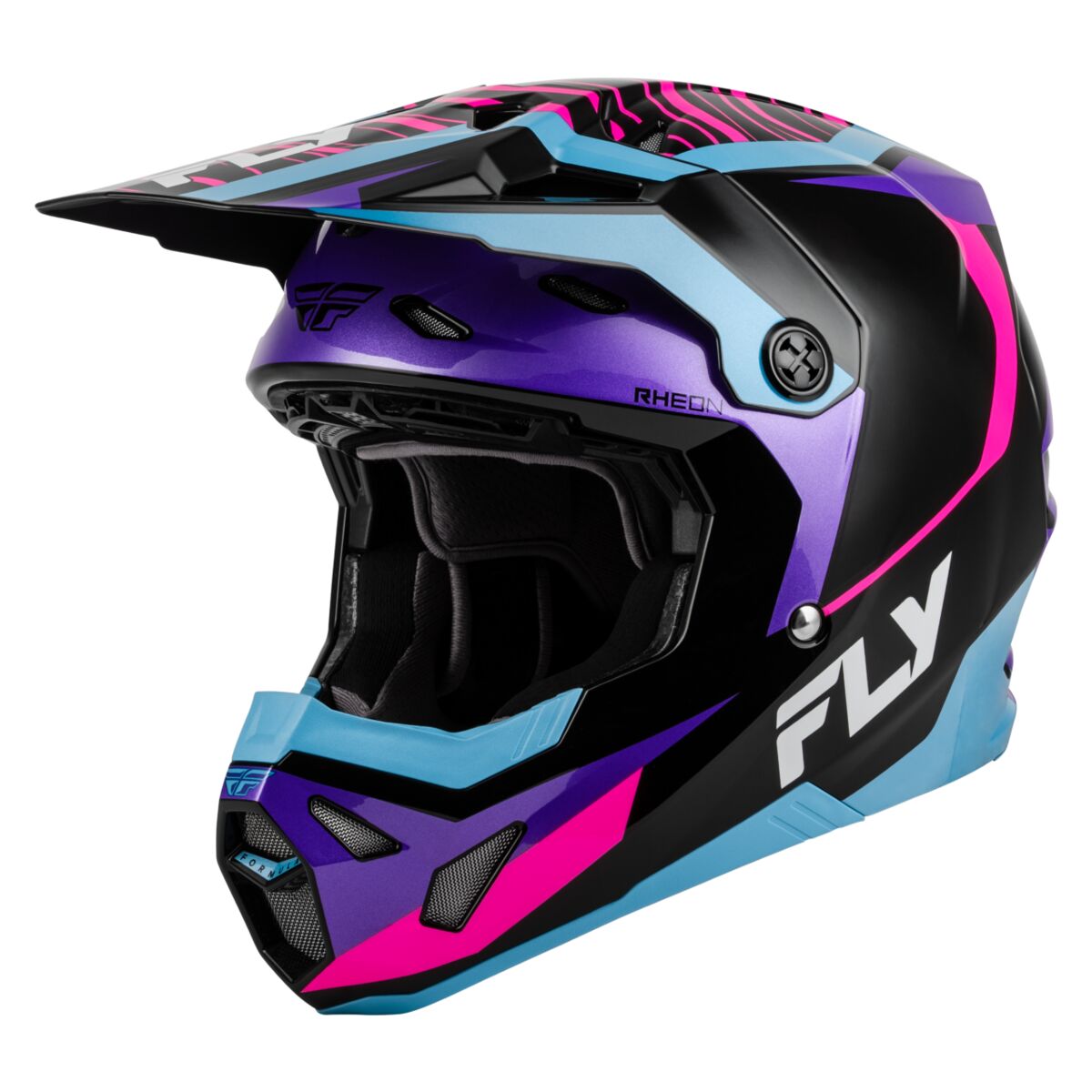 Fly Racing Youth Formula CP Charge Helmet - Black/Purple/Pink/Blue