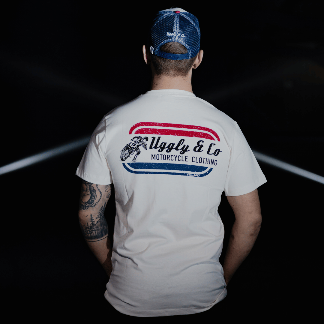 White Flattrack Tee