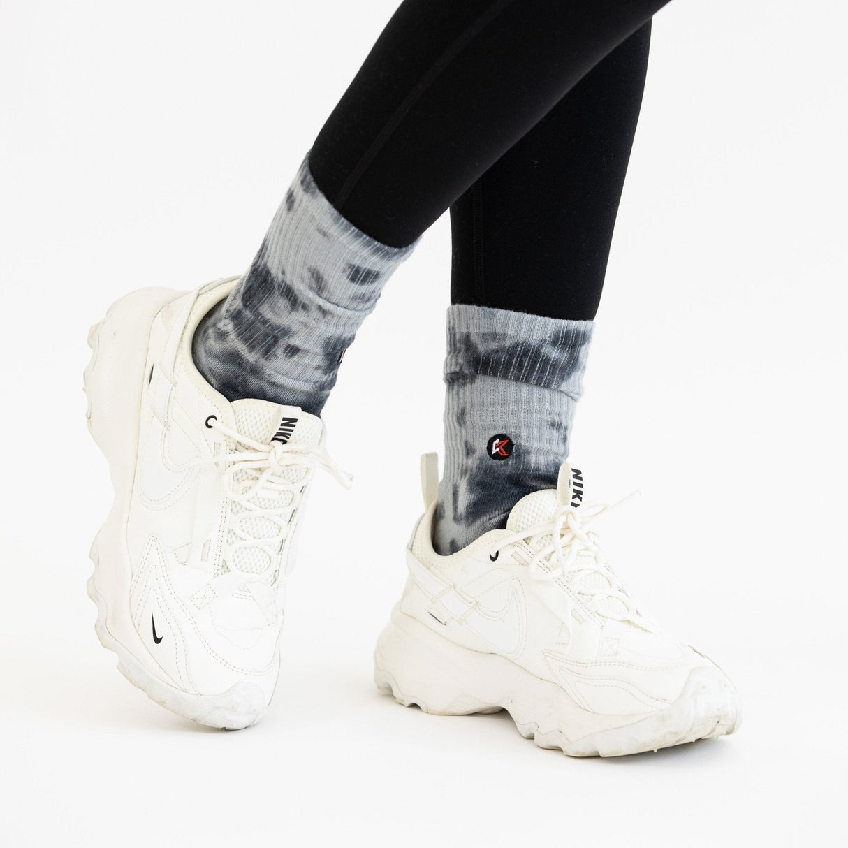 Grey Tie Dye Crew Sock