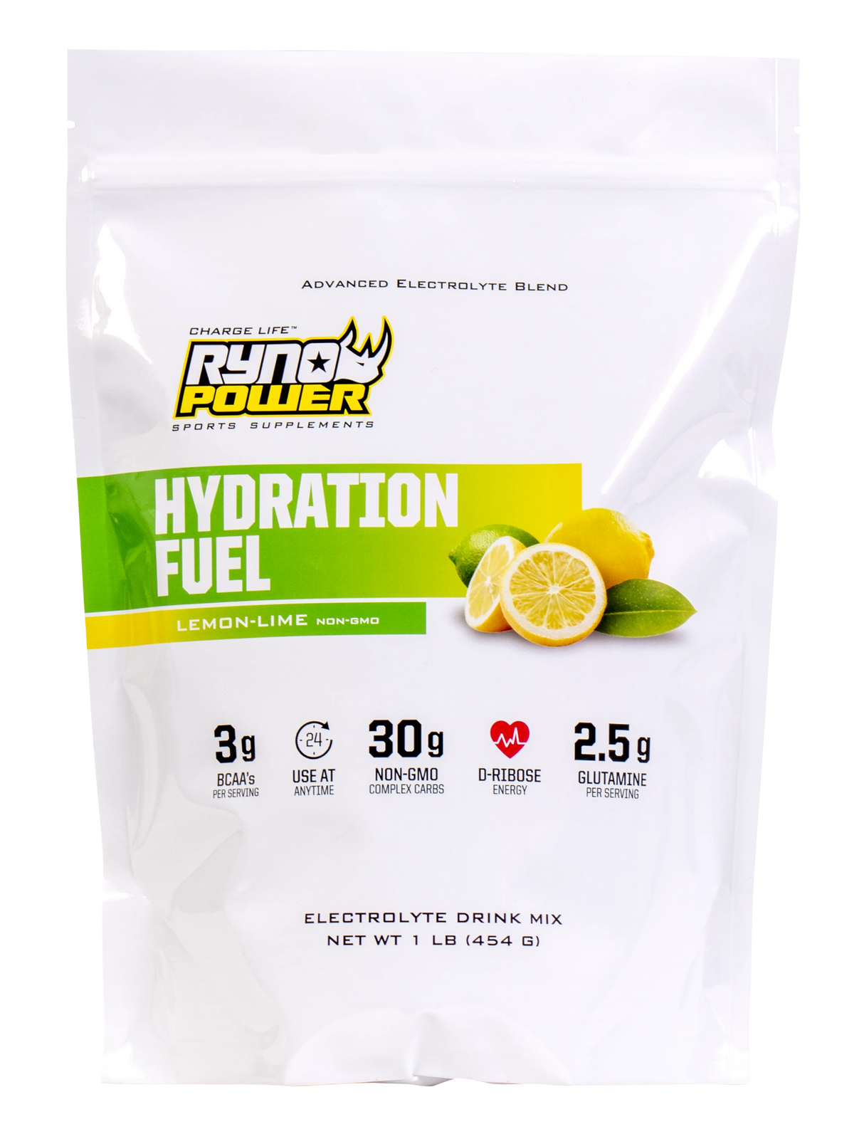 Ryno Power Hydration Fuel 1lb - Lemon Lime