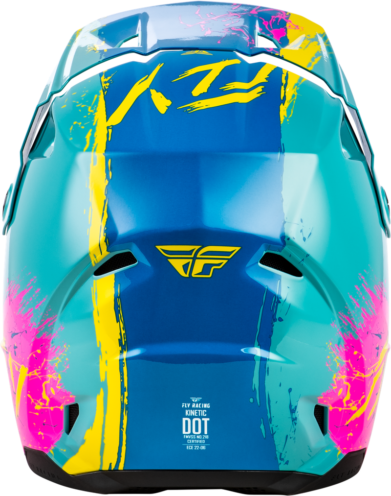 Kinetic Youth Drip Helmet - Turquoise/Pink/Yellow