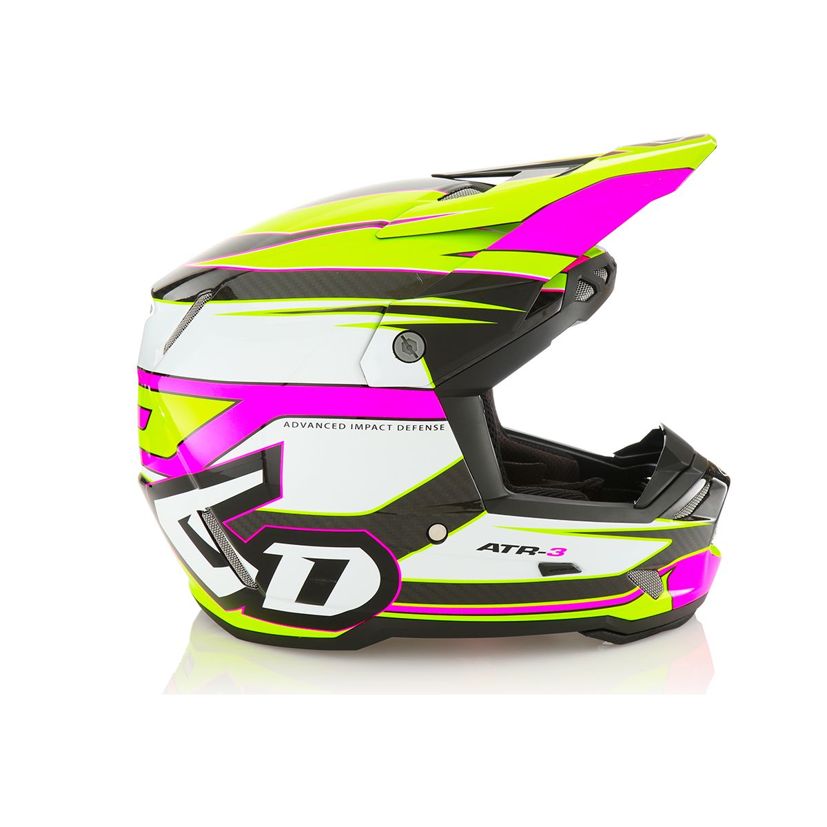 ATR-3 Hyper Gloss Neon Pink/Yellow helmet with vibrant color design.