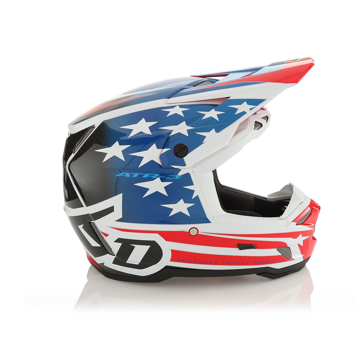 ATR-3 Patriot Helmet in Gloss Red, White, and Blue Design