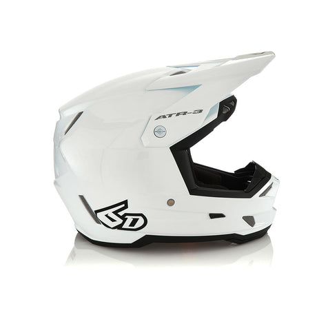 White ATR-3 Solid helmet with a glossy finish on display.