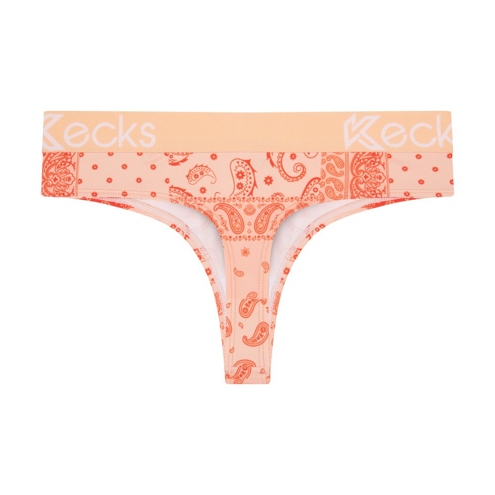 Peach Paisley Thong