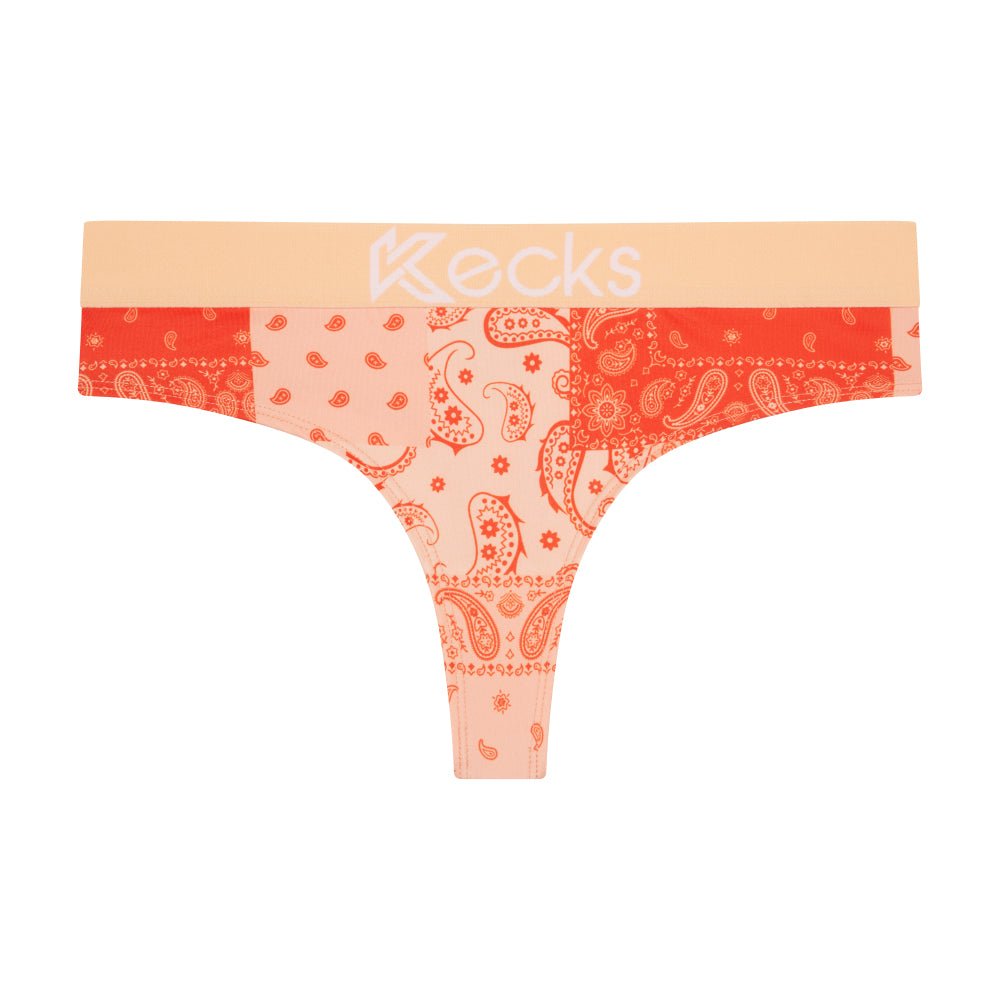 Peach Paisley Thong