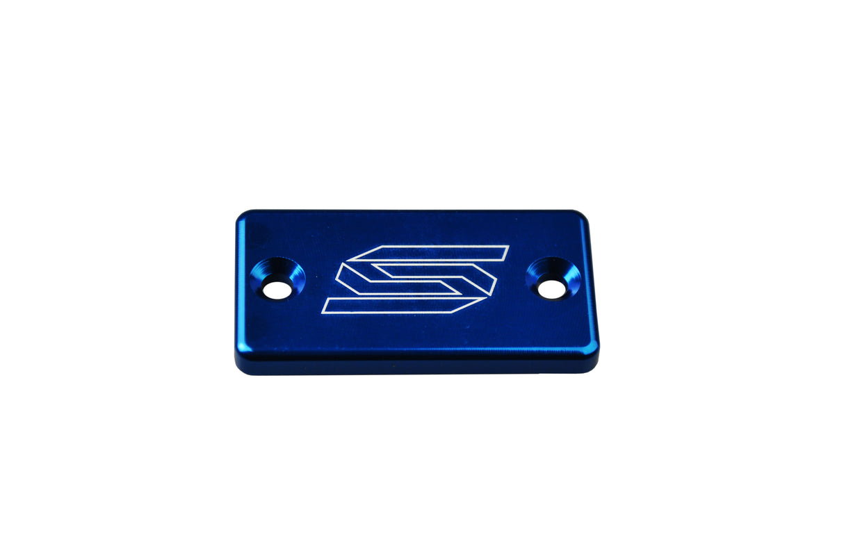 SCAR Racing Front Brake Reservoir Cover Blue 1993-2026 Kawasaki Suzuki Yamaha KX KLX RM RM-Z RMX YZ WR