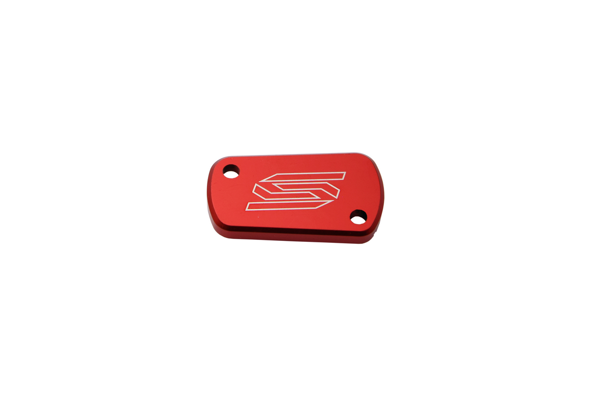 SCAR Racing Rear Brake Reservoir Cover Red 2003-2026 Kaw Suz KX KLX KFX RM RM-Z RMX 125 230 250 300 450