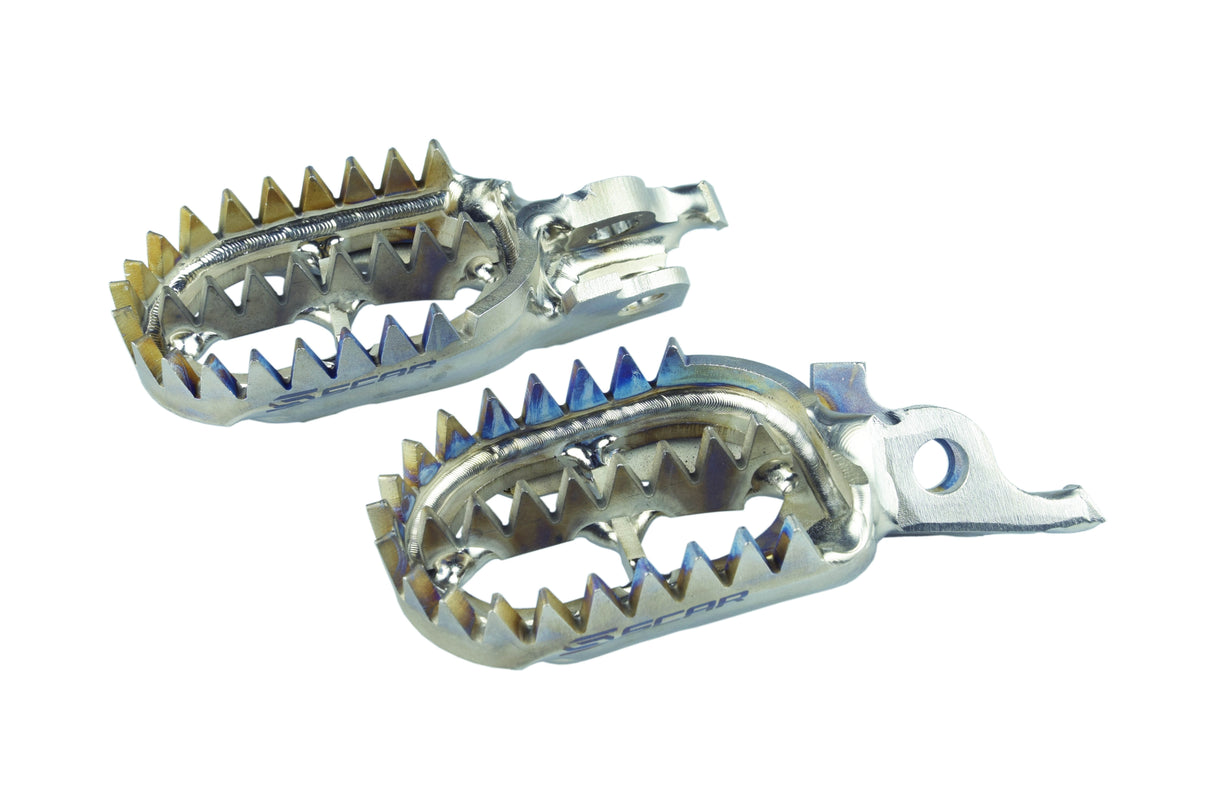 SCAR Racing Titanium Footpegs Gripper 2006-2026 Kawasaki KX 250 450 F X 60mm Wide 27 Teeth