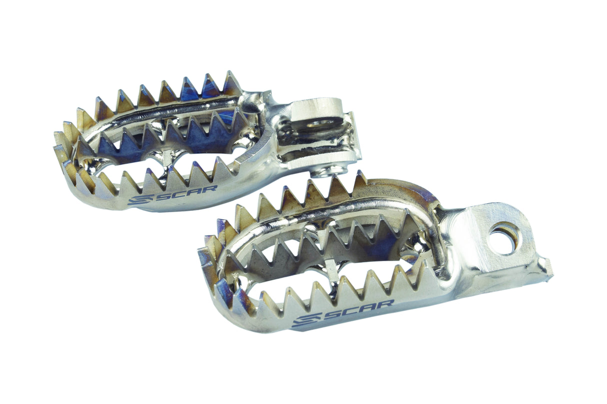 SCAR Racing Titanium Footpegs Gripper 1998-2026 Beta GasGas Husaberg Husqvarna KTM Sherco RR MC FE SX SE