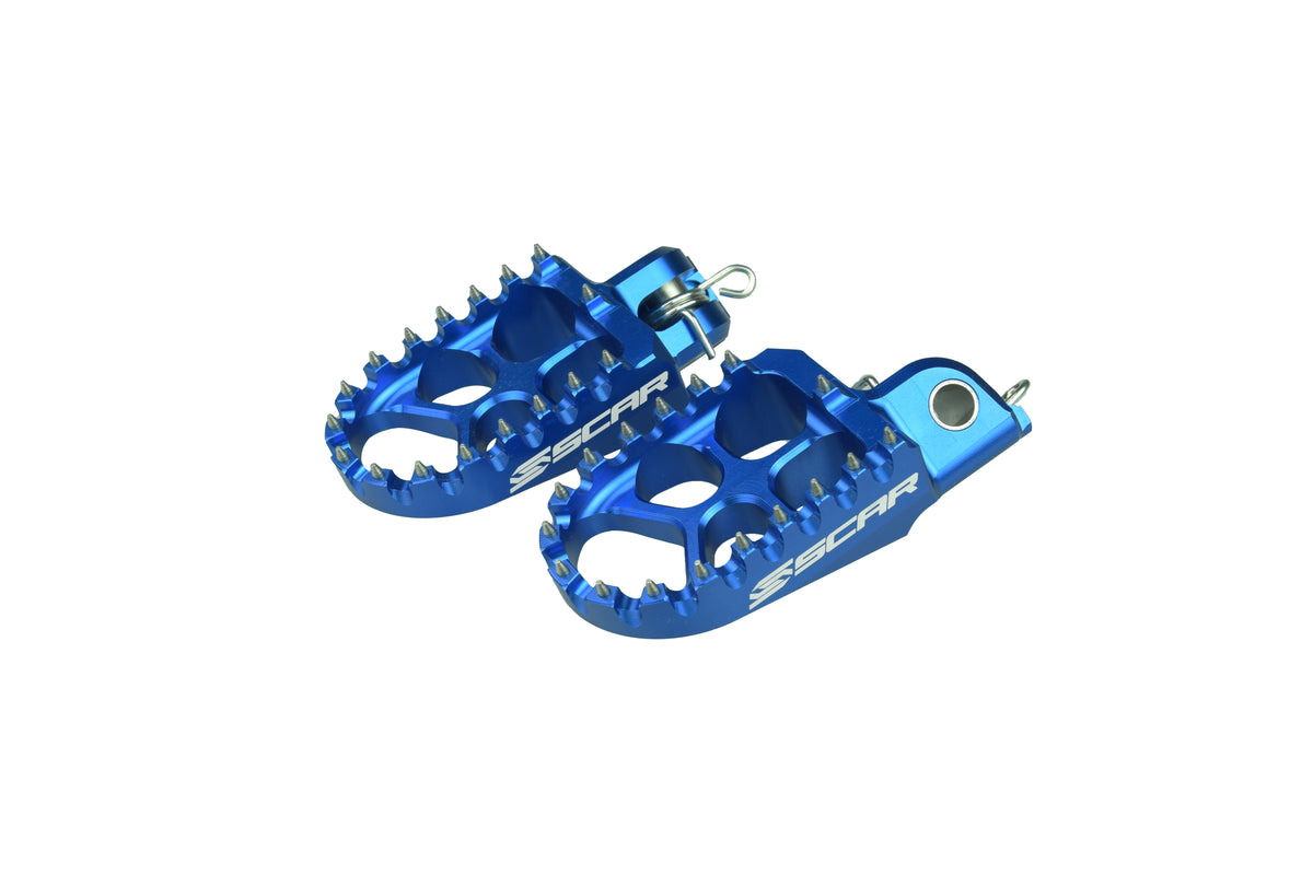 SCAR Racing Evo Footpegs Blue 1998-2026 Husqvarna KTM Enduro Supermoto Freeride SX SMC 701 690 85 57mm