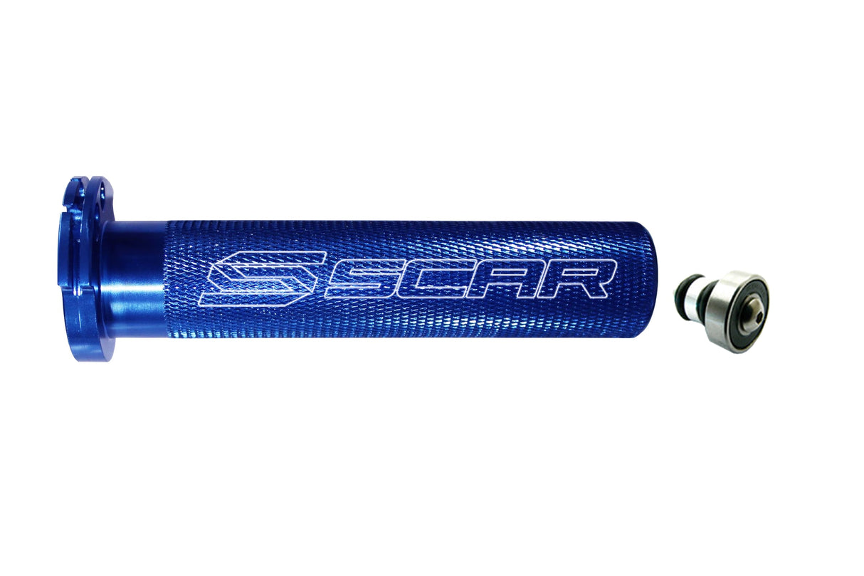 SCAR Racing Aluminium Throttle Tube With Bearing Blue YZ 250 450 CNC Billet