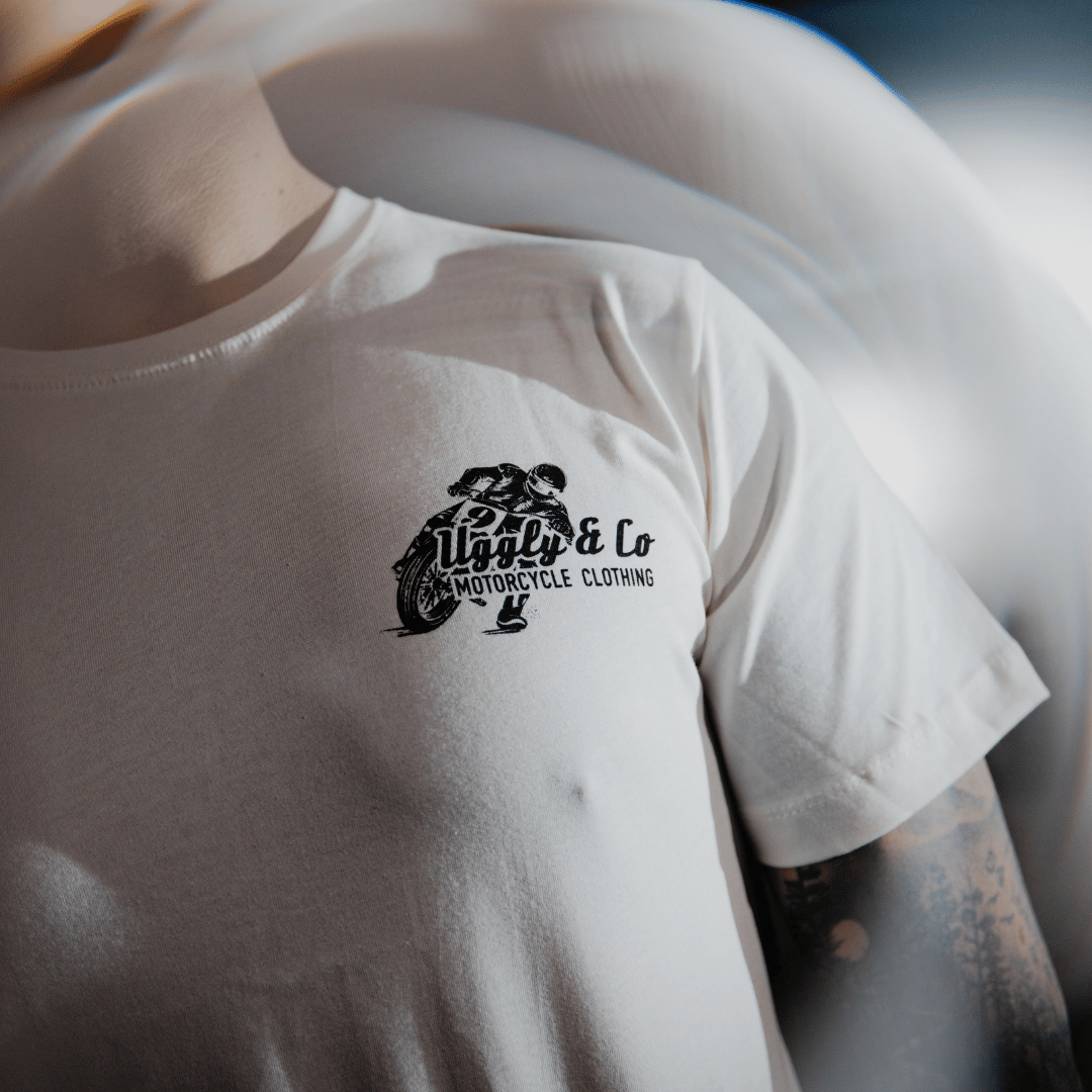 White Flattrack Tee