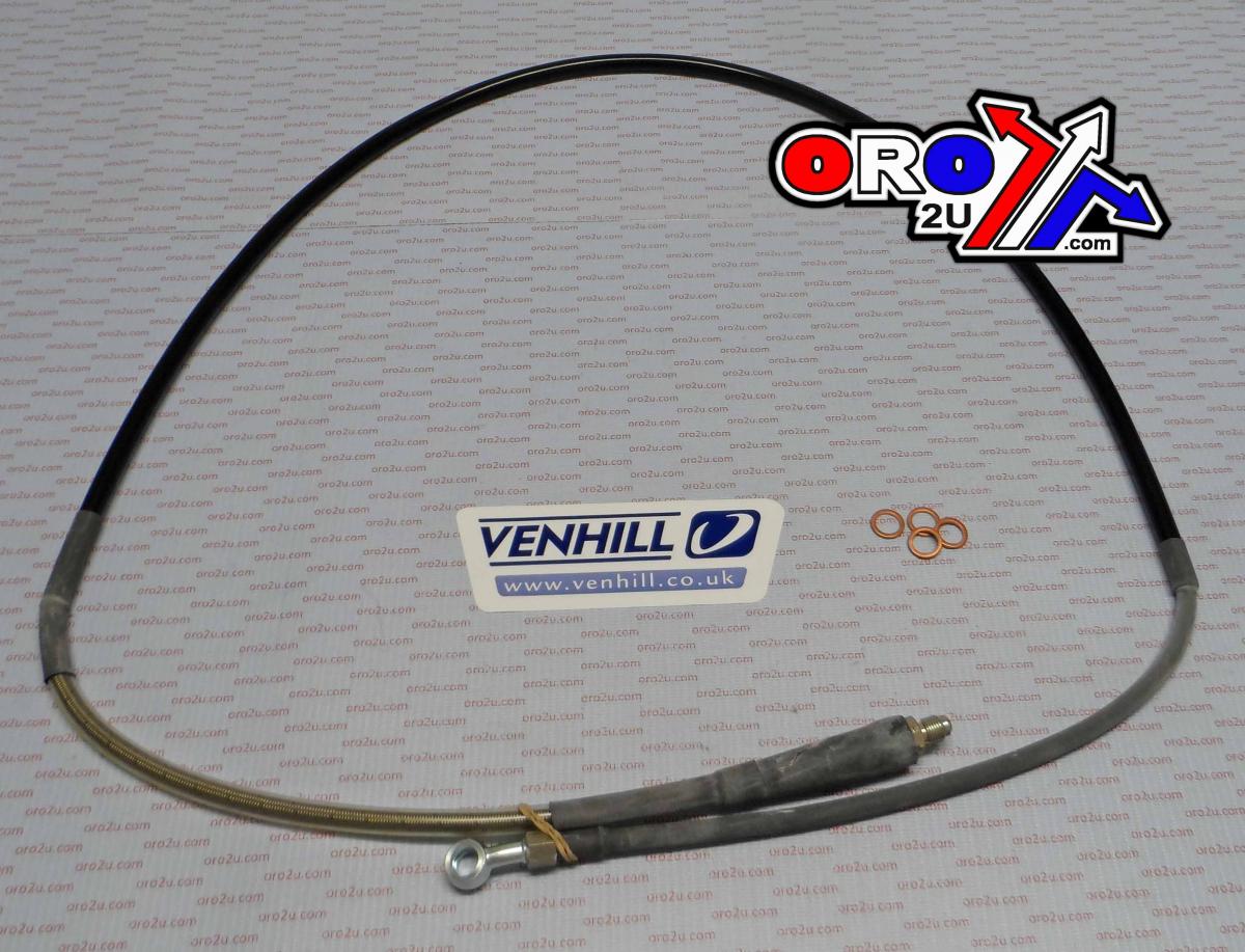 Venhill HUSABERG 1995-1996 HOSE FRONT BRAKE SILVER / BLK H05-1-005/P, 95-96 ENDURO