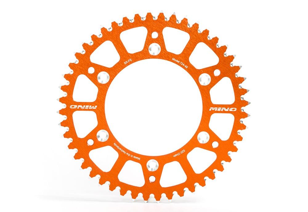 MINO REAR SPROCKET ALLOY ORANGE, 25-724-520-52