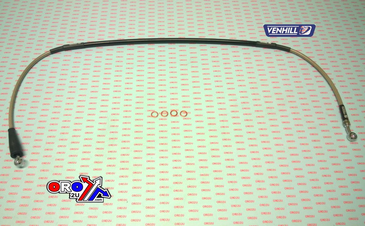 Venhill KAWASAKI 2012-2025 KX HOSE FRONT BRAKE SILVER / BLACK KX65 2012-25 K02-1-056/P-CL