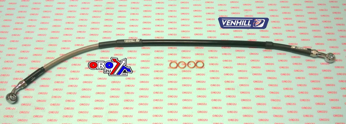 Venhill KAWASAKI 2012-2025 KX HOSE REAR BRAKE SILVER / BLACK KX85 2012-25 K02-2-006/P-CL, 43095-0670