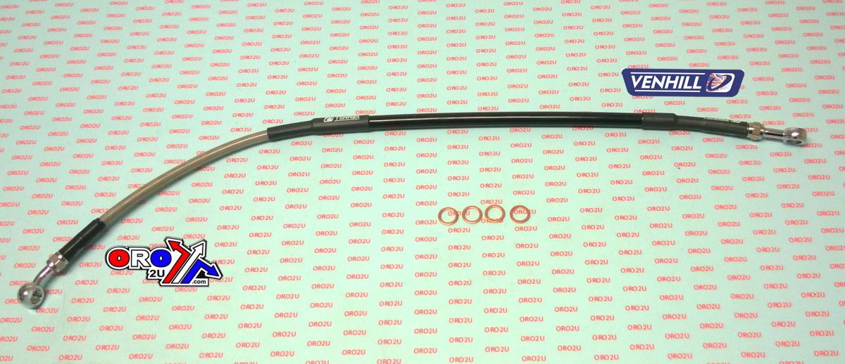 Venhill KAWASAKI 2012-2019 KX HOSE REAR BRAKE SILVER / BLACK KX100 12-19 K02-2-003/P-CL, 43095-0668