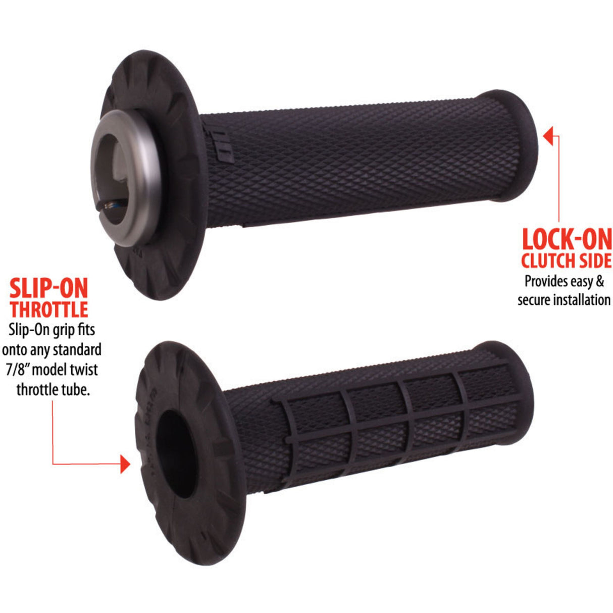 ODI Universal Lock-On Grip Set; Half-Waffle MX black