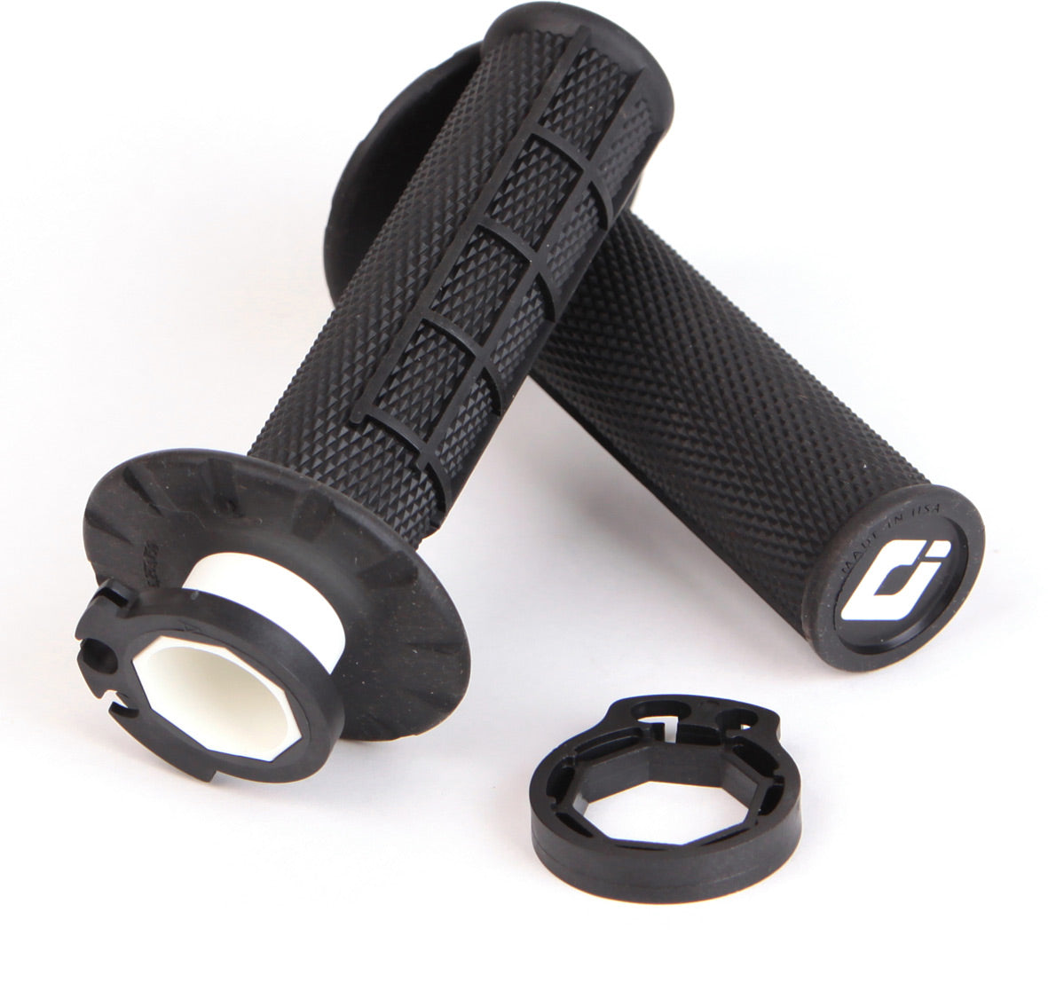 ODI HALF WAFFLE MX LOCK-ON GRIP SET BLACK