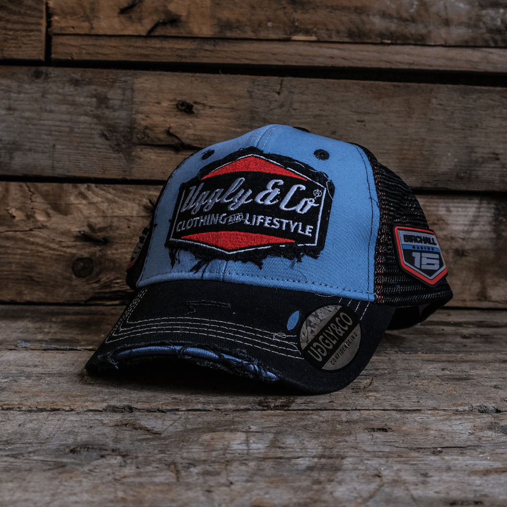 Blue & Black Diamond Trucker Hat
