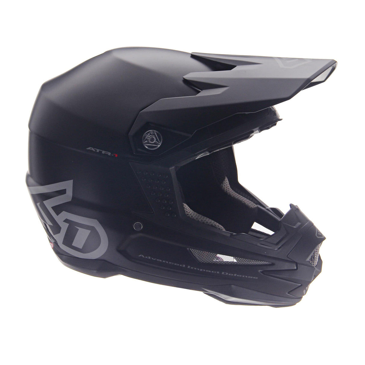 Matte black ATR-1 Solid helmet with sleek aerodynamic design.
