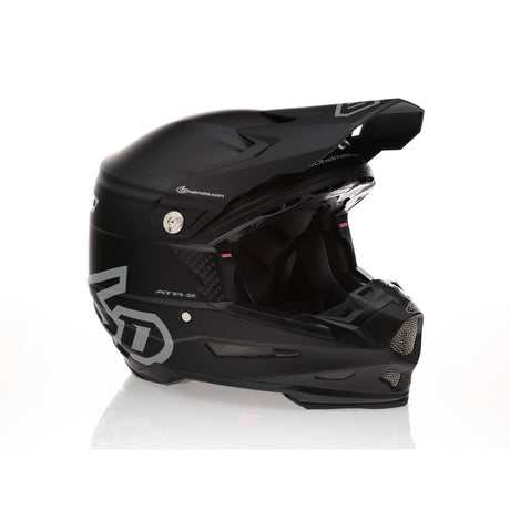 ATR-2Y Youth Solid Matte Black helmet, side view, showcasing sleek matte finish and aerodynamic design.