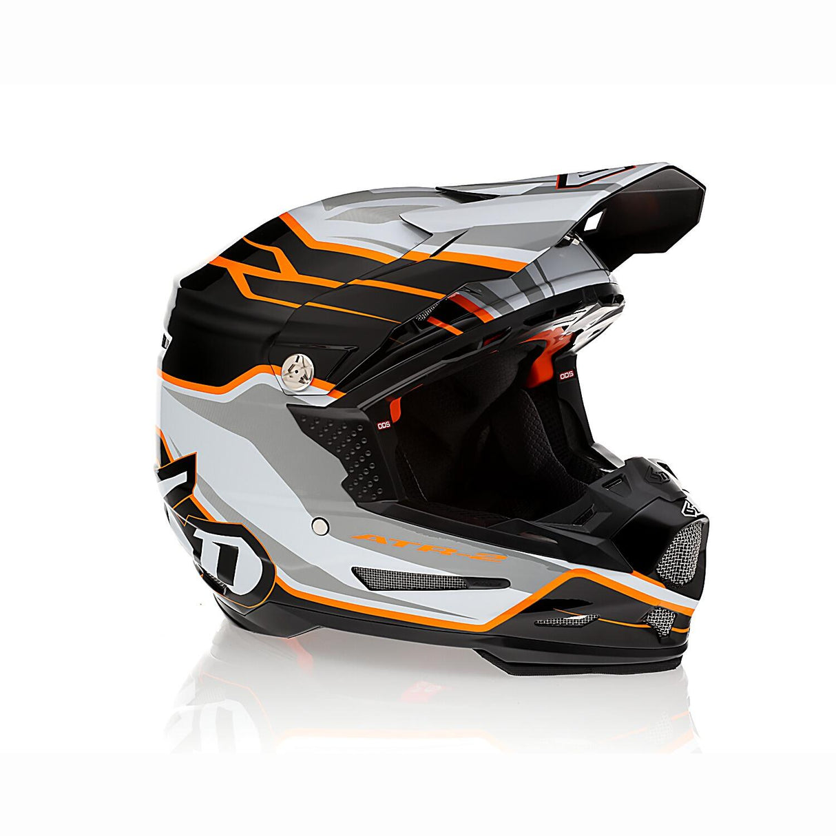 White and Orange ATR-2 Phase Helmet with Advanced Protection Technology