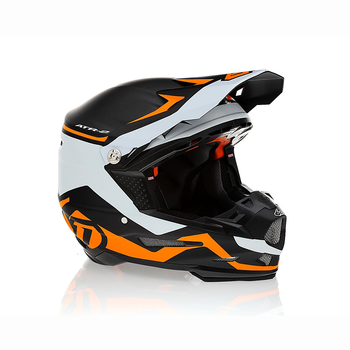 Neon orange ATR-2 Drive helmet showcasing advanced safety features and sleek design.