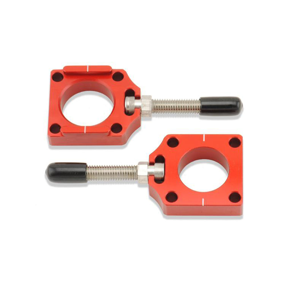 Chain Adjuster Blocks Honda Cr125-250 02-07, Crf250R/450R 02-23, Crf250X/450X/Rx 04-23 Red