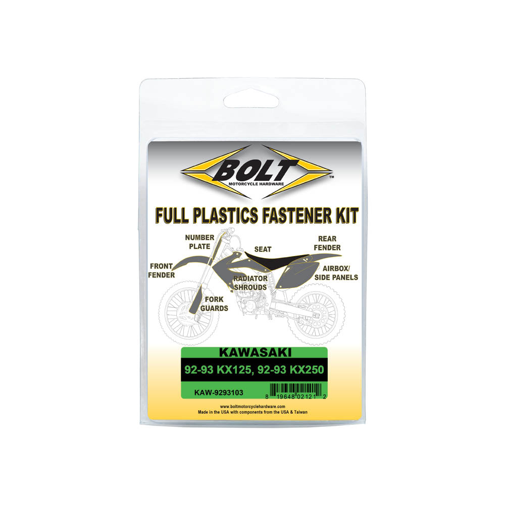 Plastic Fastener Kit Kawasaki Kx125-250 92-93