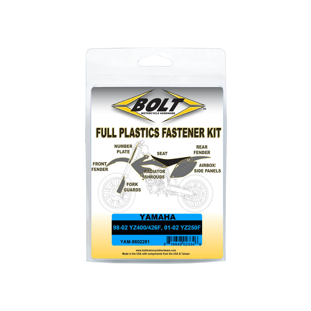 Plastic Fastener Kit Yamaha Yz250F 01-02, Yz400-426F 98-02